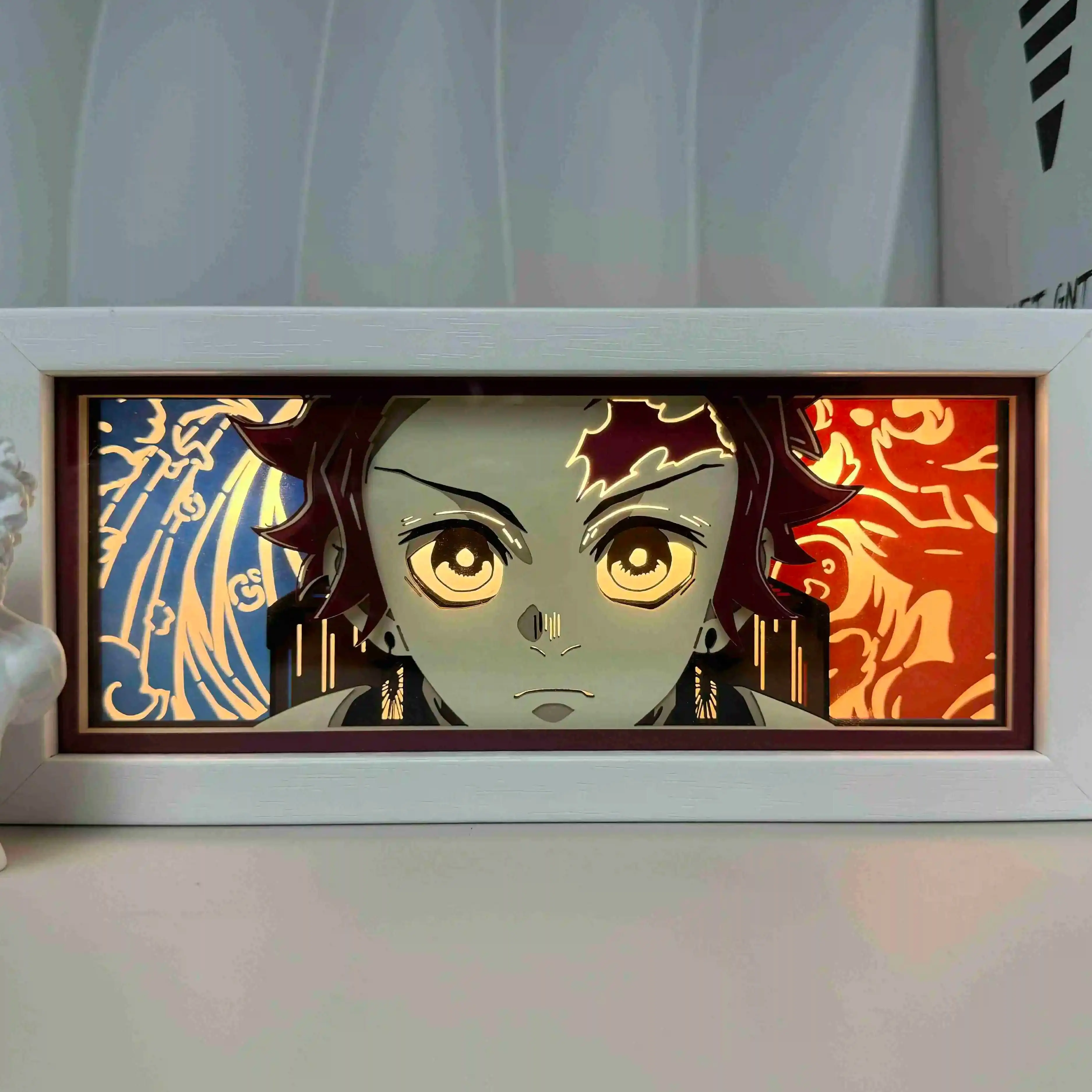 Demon Slayer Paper-Cut Night Light – Anime Ambient Light Box with Remote