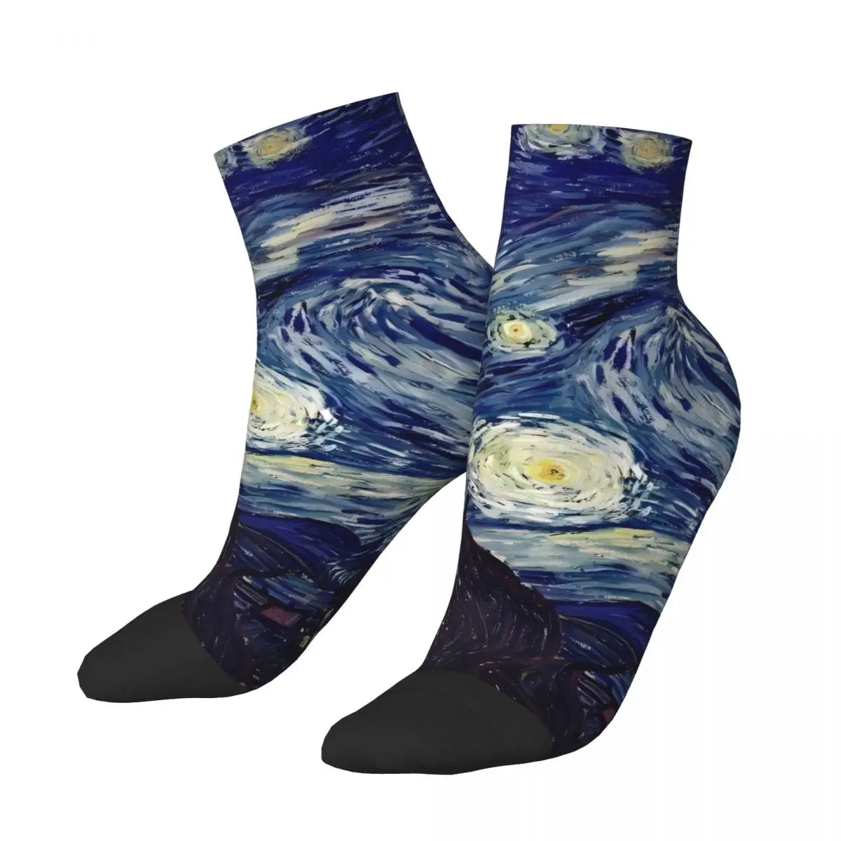 

Late Night Printing Van Gogh Oil Painting Ankle Socks Male Mens Women Summer Stockings Printed