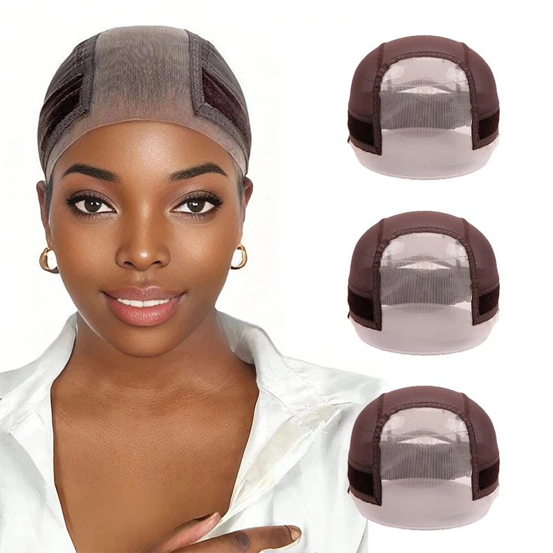 Wig Cap with Grip Band for Keeping Wigs in Place Full Cap-wide Transparent Lace for Lace Front Wigs Wig Accessories