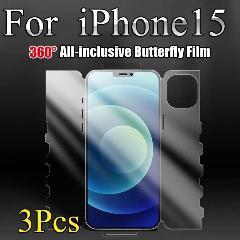 15Promax Butterfly Hydrogel Film Per Iphone 15Pro Max 15Plus Screen Protector Iphone15 Front Back Edge