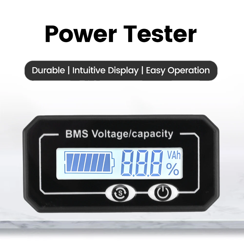 

Acid Battery Lithium LCD Digital Display Voltage Power Tester lead-acid Battery Capacity Monitor Voltmeter Percentage Indicator