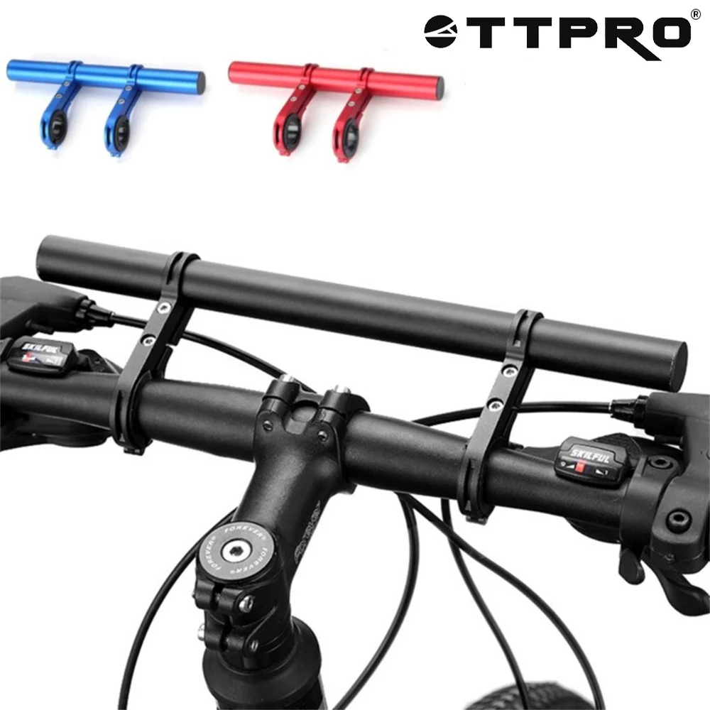TTPRO 30cm Aluminum Bicycle Handlebar Extended Bracket MTB Bike Front Light Expansion Road Cycling Light Extender Rack Part