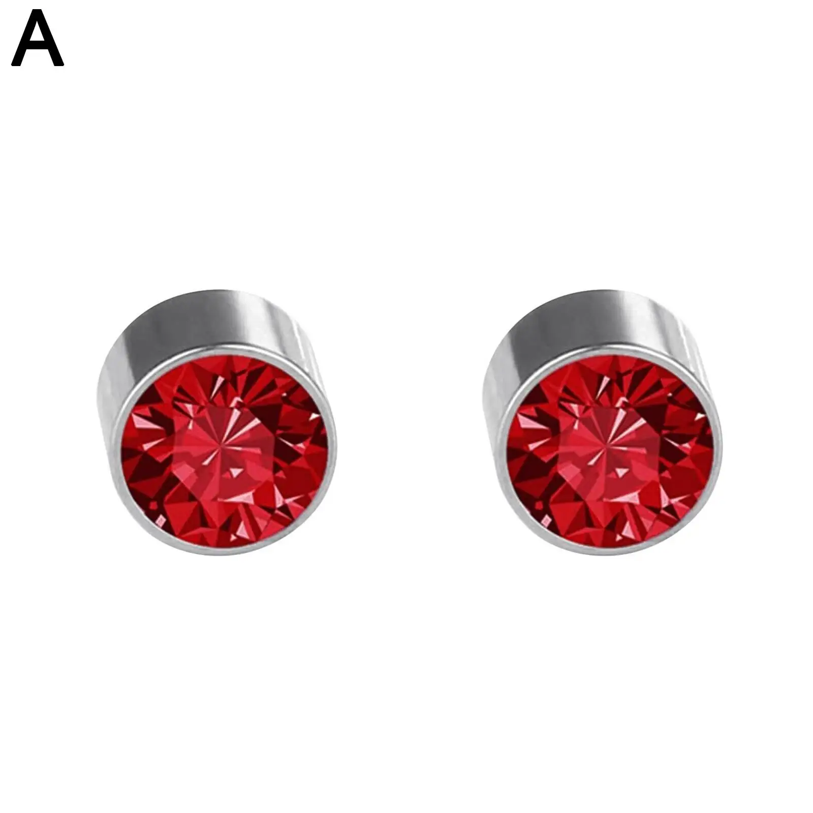 Slimming Detox Magnetic Ear Studs Men Women Stud Earrings Round Magnet Crystal Stone Earring No Ear Hole Nails
