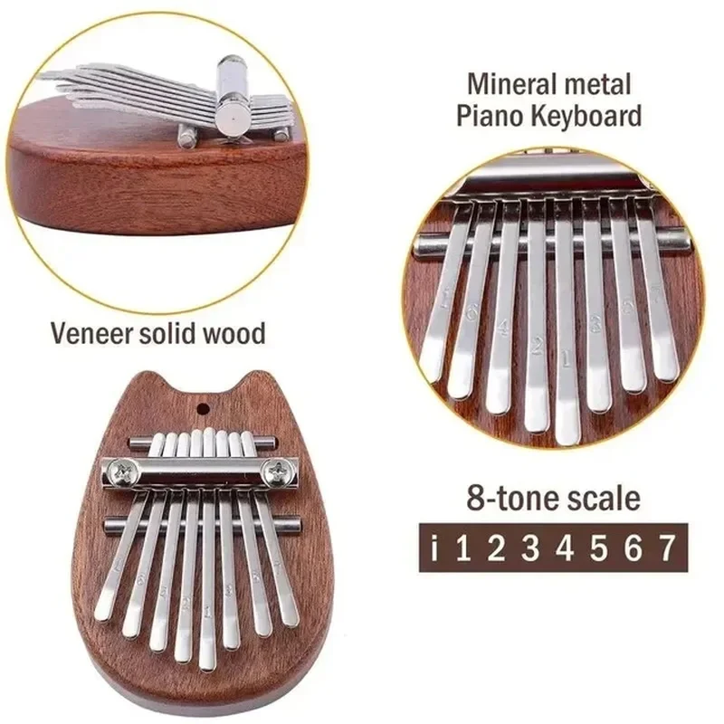 8 Key Mini Wooden Kalimba High Quality Exquisite Finger Thumb Piano Marimba Musical Good Accessories Pendant Gift mini wooden kalimba