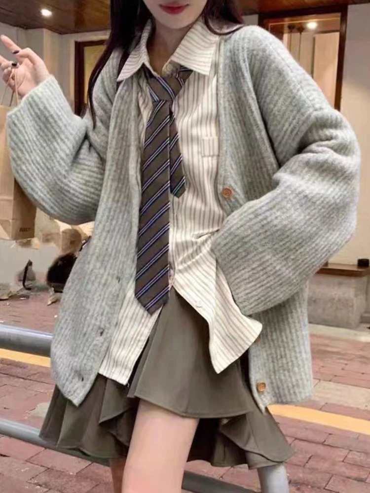 Women Long Sleeve Knitted Cardigan Sweater Autumn Winter