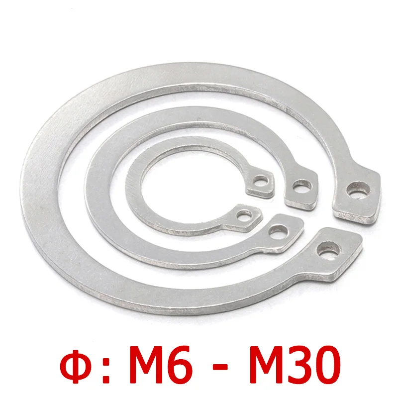 10-245pcs M6-M30 304 Stainless Steel E Type Open Internal Circlip Shaft Retaining Clip Snap Ring For Hole Assortment Kit Set