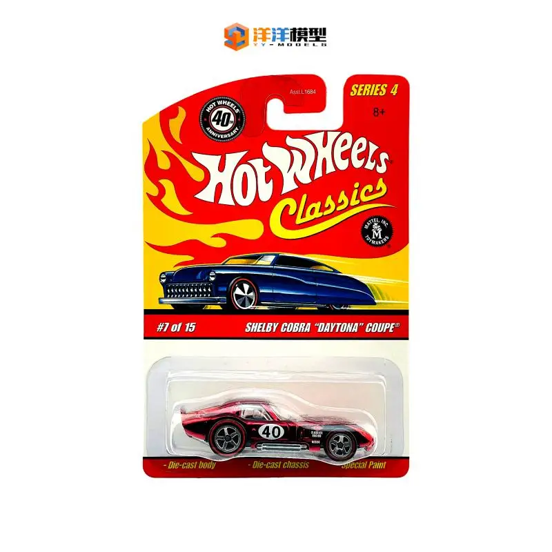 

Hot Wheels classics 1:64 Shelby cobra Daytona #40 Collection of die cast alloy trolley model ornaments