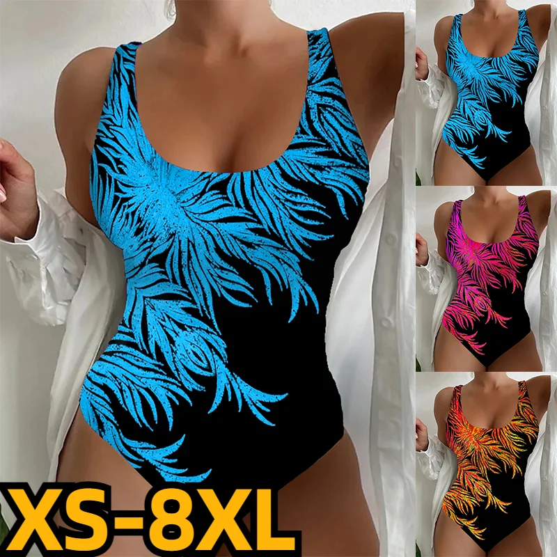 

Women's Swimwear One Piece Monokini Bathing Suits High Waisted Print Blue Padded Strap Bathing Suits Vacation Normal Swimsuit