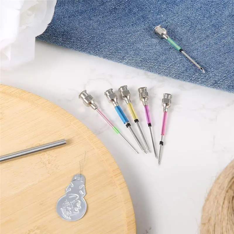 WORTHOWN-7Pcs 펀치 니들 세트, 펀치 니들 자수 키트 5가지 크기 펀치 니들 헤드 성인 초보자를 위한 바느질 예술 바늘 도구