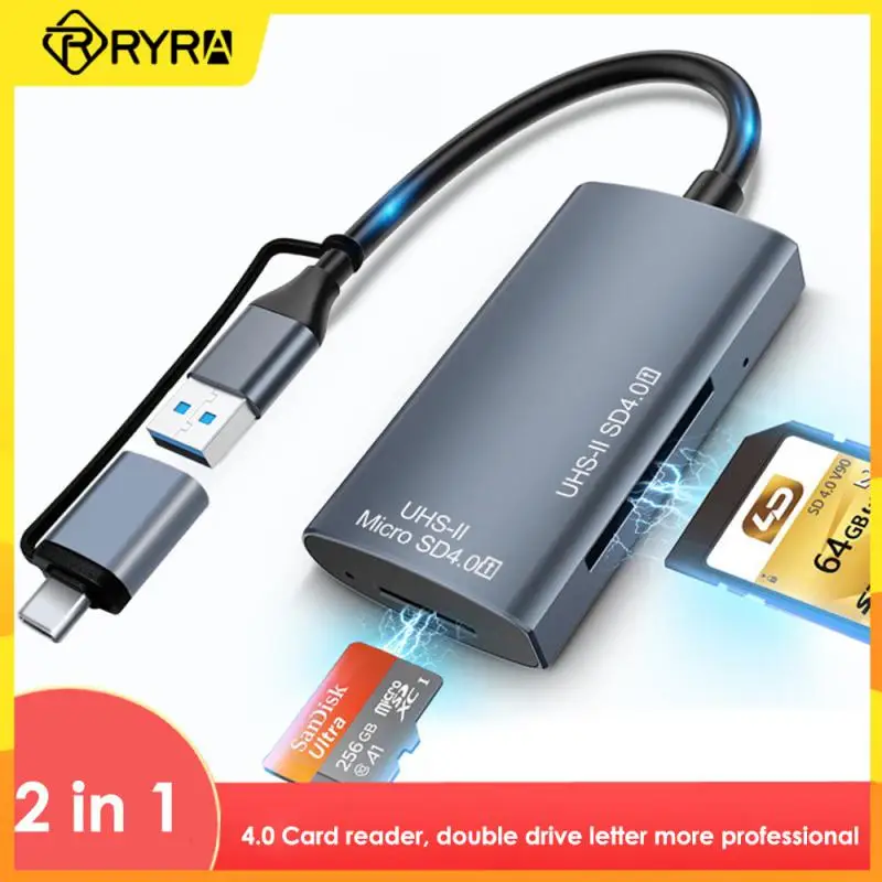 

RYRA 2 In 1 USB-C HUB Type C To SD/TF Memory Card Reader 4.0 USB 3.0 OTG Adapter For Macbook PC Laptop Mobile Phone Accessories