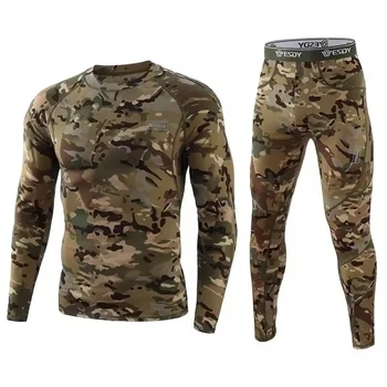 winter Top quality new thermal underwear men underwear sets compression fleece sweat quick drying thermo underwear men clothing 1