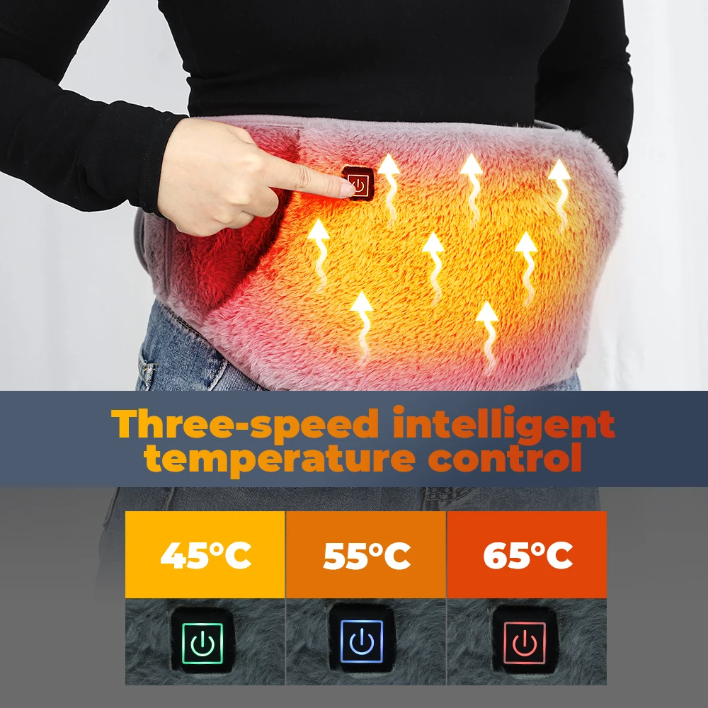 Waist Warming Belt Electric Heated Waist Warmer Men Women 3 Level Temperature Control Graphene Heating Hand Warmer