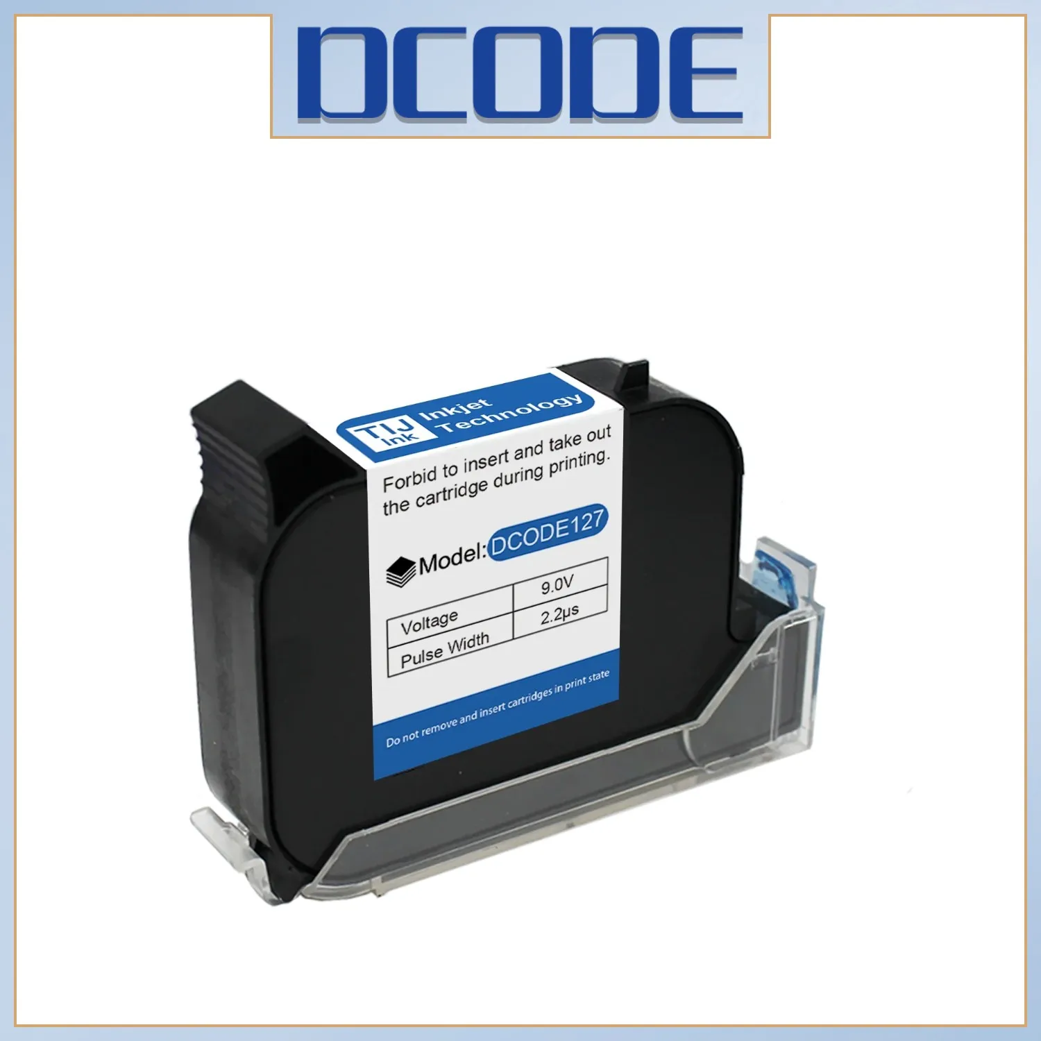 Encrypted Ink Cartridges 12.7mm Nozzle High Adhesion Original Ink Black Fast Dry
