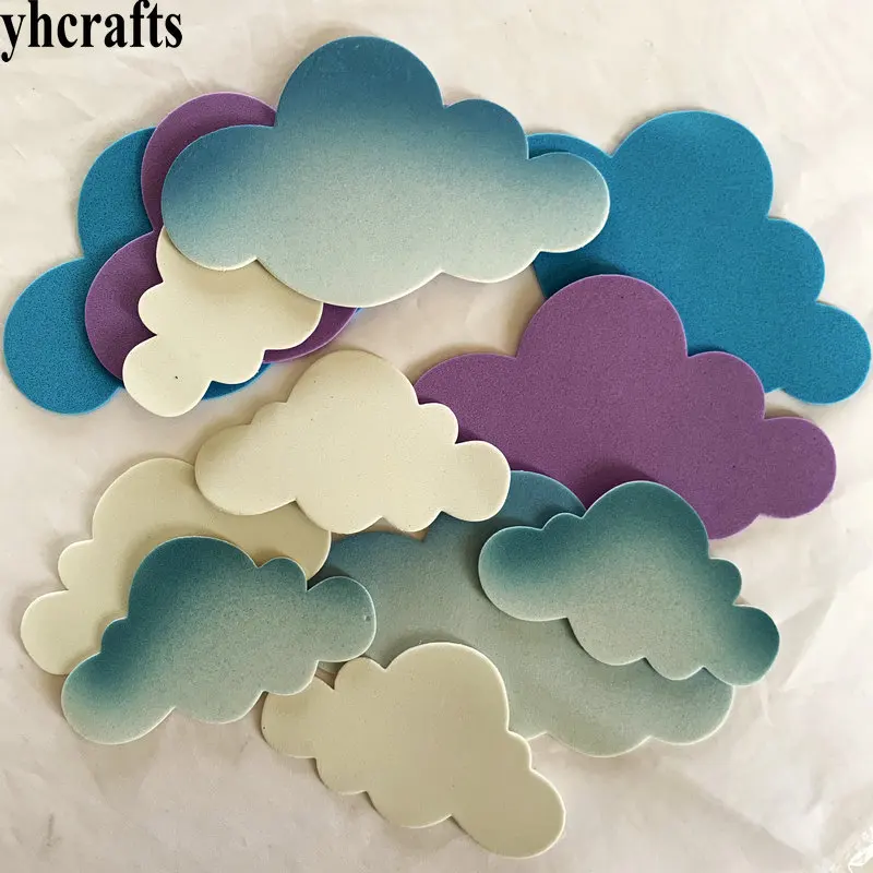 

1bag/LOT.Cloud foam shape Early learning Intelligence diy toys Baby room kindergarten decorative label Sky scrapbooking kit OEM