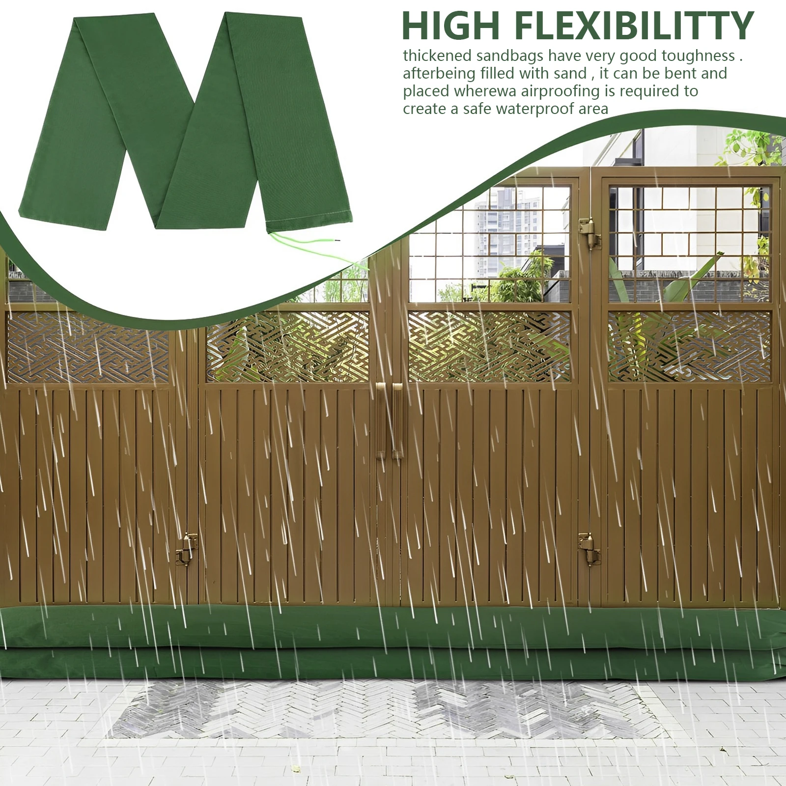 New Sand-Free Sandbags for Flood Control Are Used to Block Water Flow in the Courtyard, Garden and Vegetable Fields of Homes