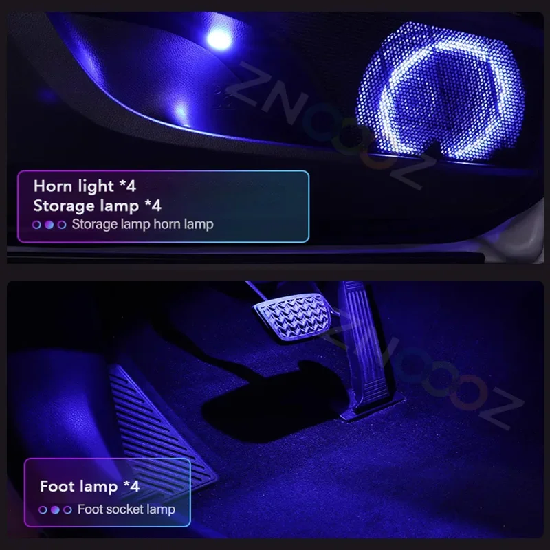 RGB 22in1 Car Interior Acrylic Car Ambient Lights For Baojun 510 730 360 560 RS-5 530 630 Lighting Strips Accessories