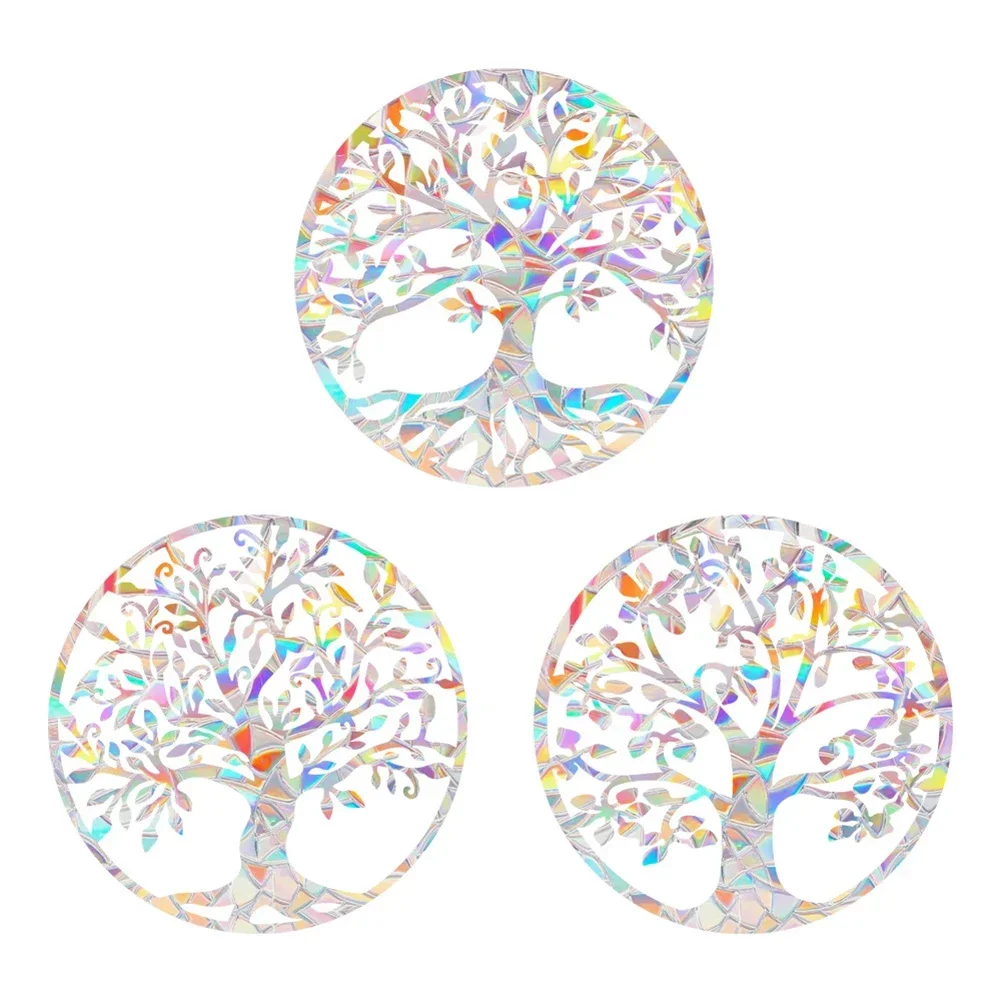 Rainbow-Suncatcher Window Stickers PVC Reflective Life Trees Prism-Glass Wall Sticker Home Kid Bedroom Decoration Self-Adhesives wall stickers window stickers