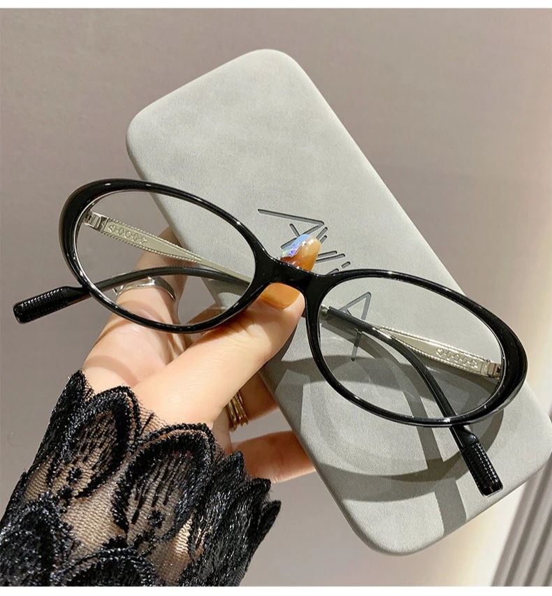 Hochauflösende Anti-Blaulicht-Myopie-Brille, modisch und ultraleicht, photochrome Brille mit kleinem Rahmen für Männer und Frauen – Detail 2