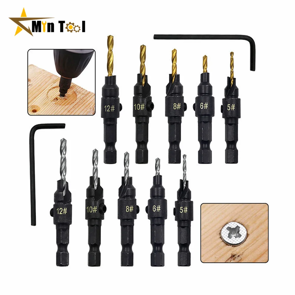 Adjustable Hand Countersink Drill Bit Wood Countersink Drill Bit Set