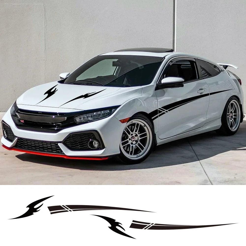 

Виниловая пленка для Honda Civic, наклейки для автомобиля, боковой корпус, декоративные наклейки, стильные спортивные аксессуары для тюнинга графики