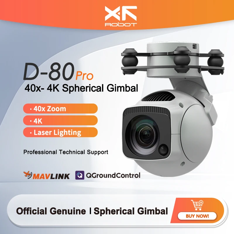 XF D-80PRO 4K 30X Drone Hybrid Zoom Gimbal Camera with HDR Starlight Night Vision 3-Axis Stabilizer Lightweight UAV Pod Payload