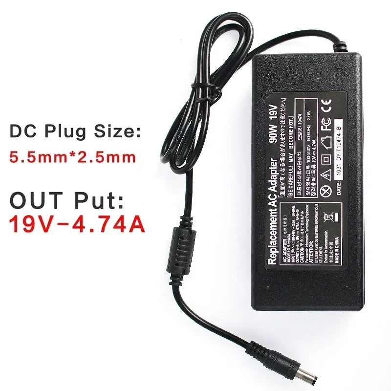 19V 4.74A 90W 5.5*2.5mm AC Laptop Charger Adapter for Acer Aspire 5315 5630 5735 5920 5535 5738 6920 6530G 7739Z Power Supply