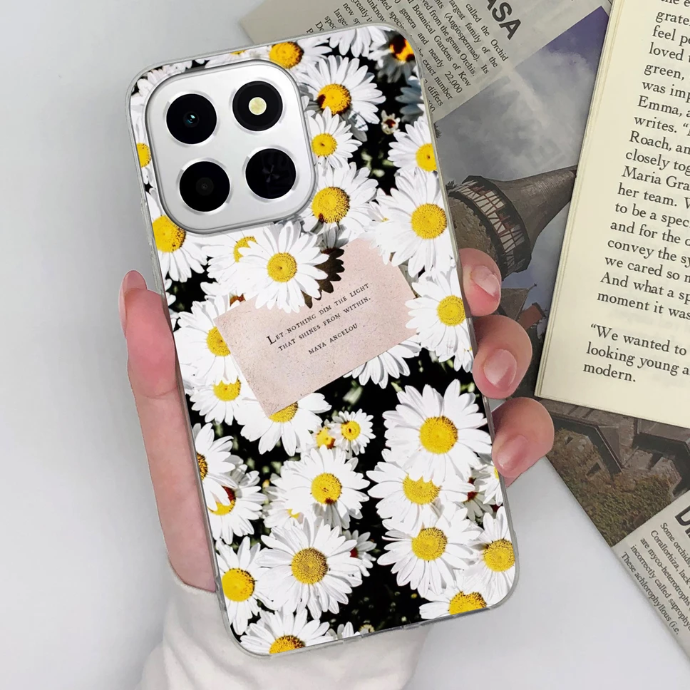 Pretty Flowers Pattern Transparent Soft TPU Silicone Phone Case - Lightweight Bumper Shell