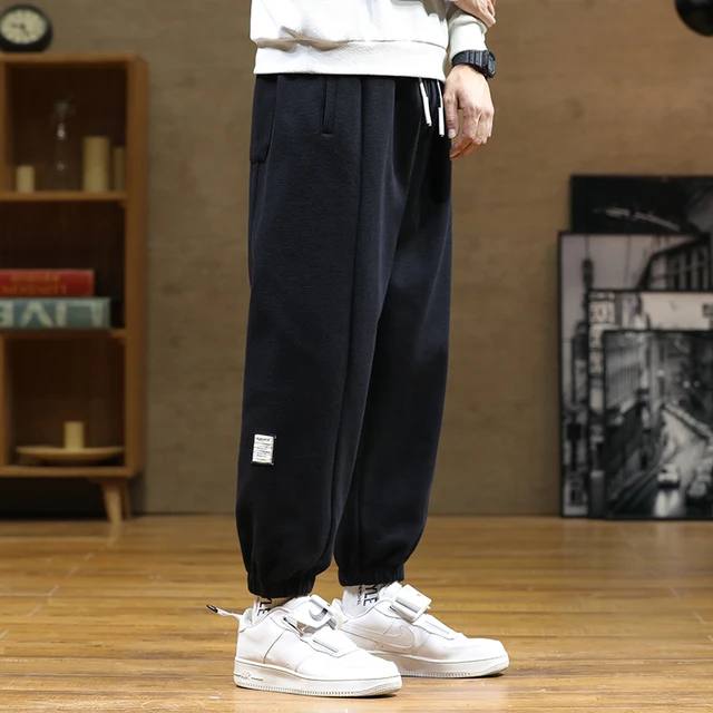 Black Jogger Sweatpants Mens, Black Casual Pants Mens