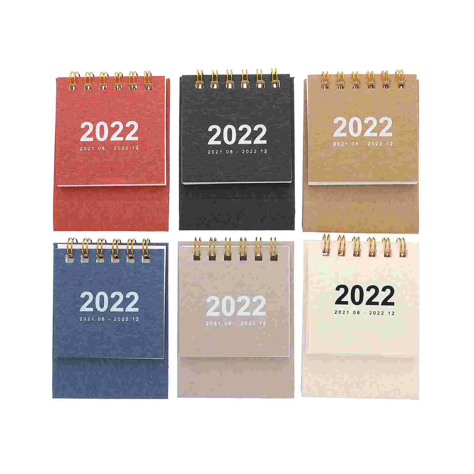 

6 Pcs Desk Calendarsss Coil Schedule Planner Desktop Ornament Turn The Page 2022 Office Table Student