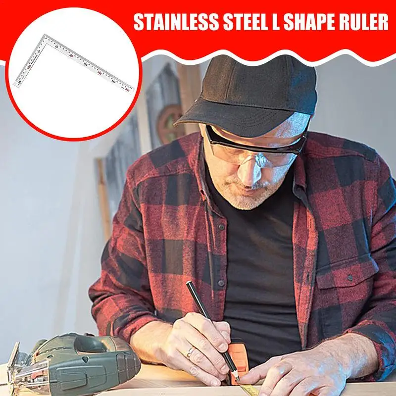 Square Framing Ruler Carpenter L Shape Square Ruler Portable Framing Square For Door Window Frames Anti-Rust Right Angle Ruler