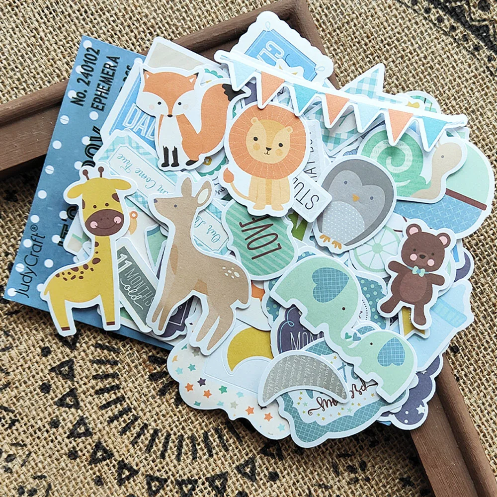 KSCRAFT 107pcs Baby Boy Self-adhesive Paper Sticker for Scrapbooking/ DIY Crafts/ Card Making Decoration