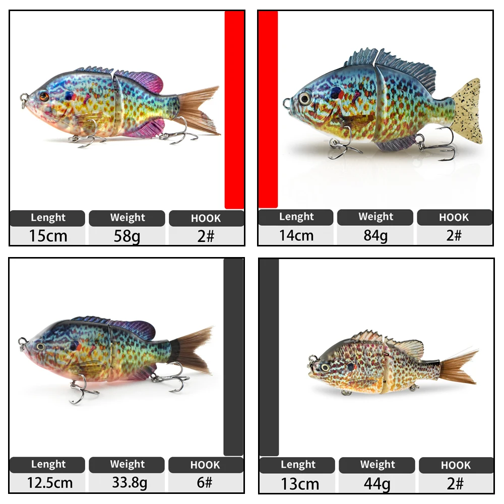 15cm 58g Fishing Lure Jointed Lures Hard Bait Sinking Lure Swimbait Brush  Tail Bass Lure Bluegill Bait Floating Swimbait - Fishing Lures - AliExpress