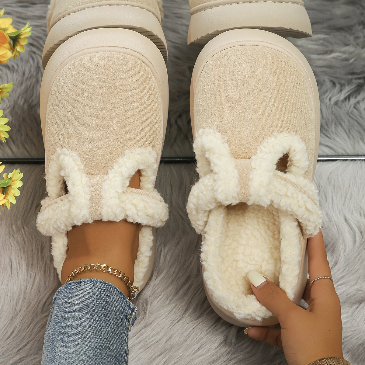 IXOUP Ears Moving Cotton Slippers Womens Warm Animal India | Ubuy