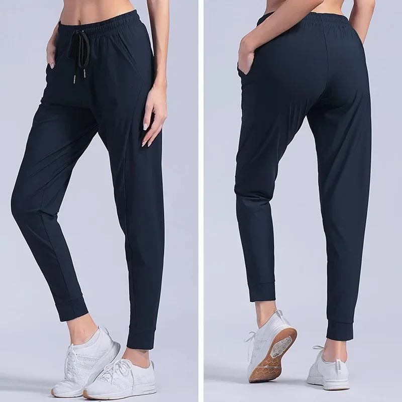 Quick Dry Ice Silk Sports Pants Women Loose Yoga Pants Sports Trousers Exercise Fitness Running Jogging Workout Sport Pants 4