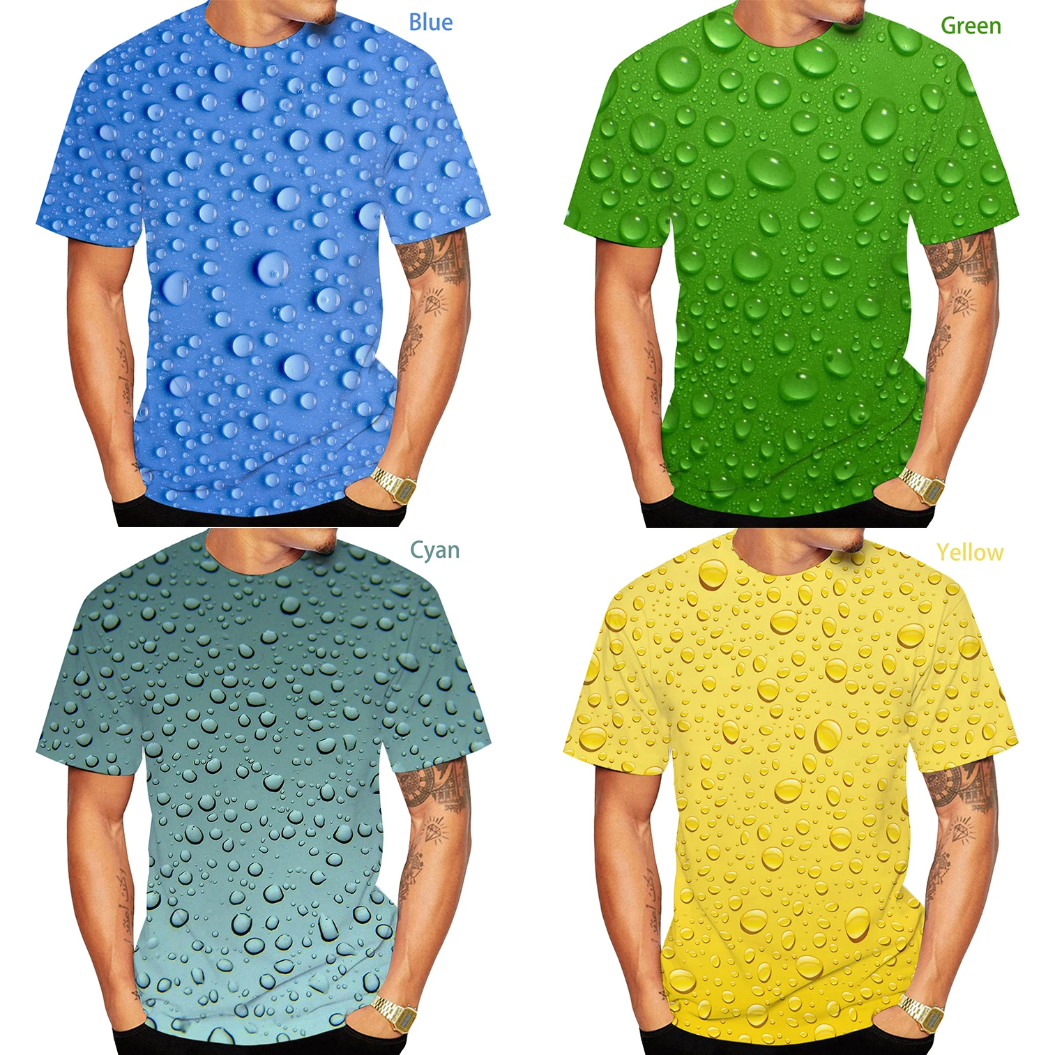 

Newest Fashion 3D Printing Raindrop Water Droplets TShirt Cool Short Sleeved Tees Men/Women Pullover Tops Hot Summer T Shirt