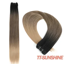 Premium 32 - Inch Bone Straight Dark Brown Synthetic Hair Bundles - Heat Resistant, Soft Hair Weaving - 30inches 200gram (TT - Sunshine)