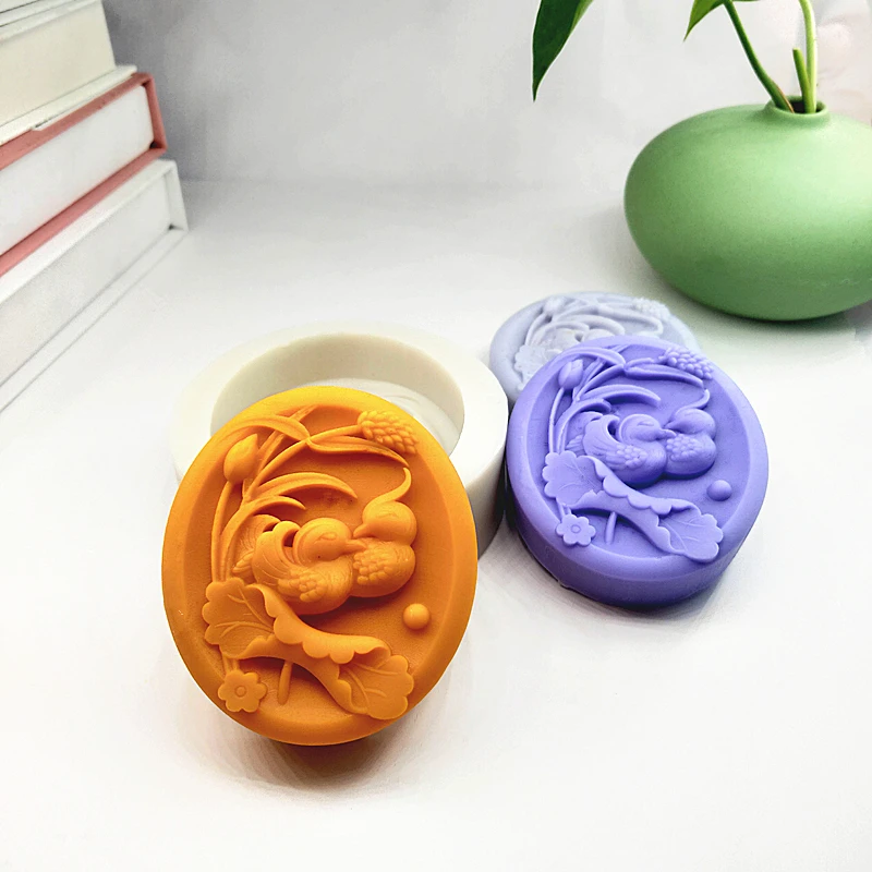 Mandarin Duck Silicone Soap Mold Lover Bird Playing in Water DIY Washing Tools Molds Candle Making Mould Handmade Gift