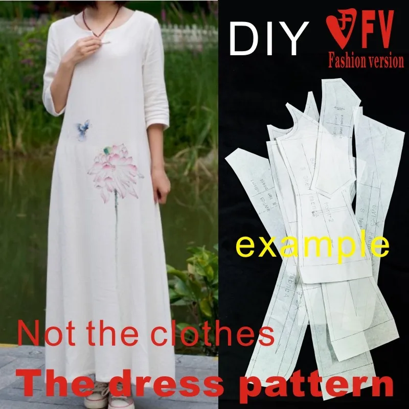 Clothing DIY The dress Dresses Sewing Pattern cutting drawing Dress Sewing Template BLQ-268
