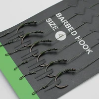 6pcs Carp Fishing Accessories Hair Rig Fishing Hook Set Ready Made Tied Rigging With Fishing Line Boilie Hook For Carp Tackle 1
