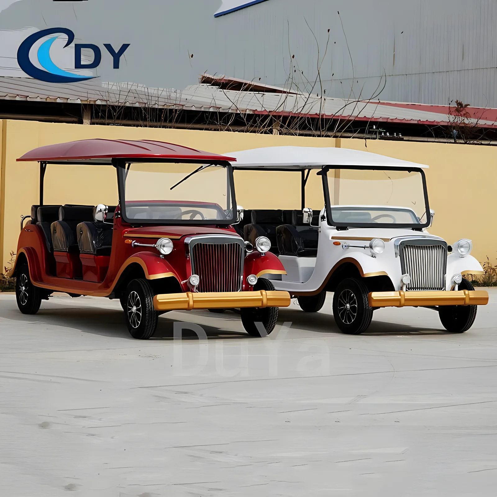 New classic retro car, electric vintage car, airport shuttle car for sale, hot selling high-quality golf cart, customizable