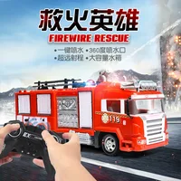 BGTOY 2.4G RC Car Remote Control Fire Truck Model One-click Water Spray To Simulate Sound and Light For Kids Toys Gift 2