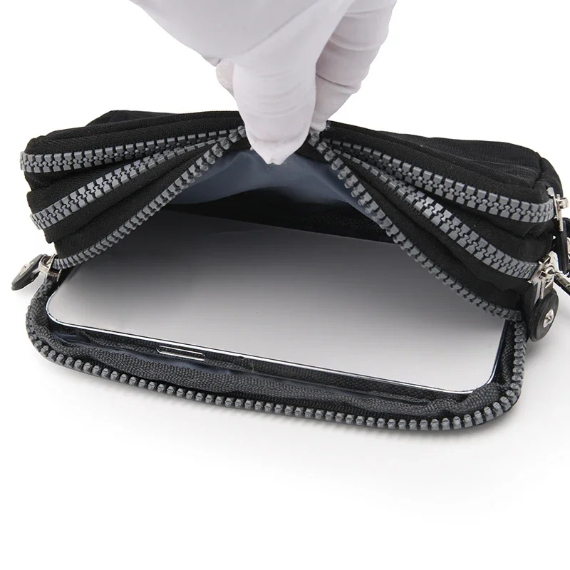 Three-layer Zipper Mobile Phone Bag Women's Portable Waterproof Multi-layer Pocket Bag