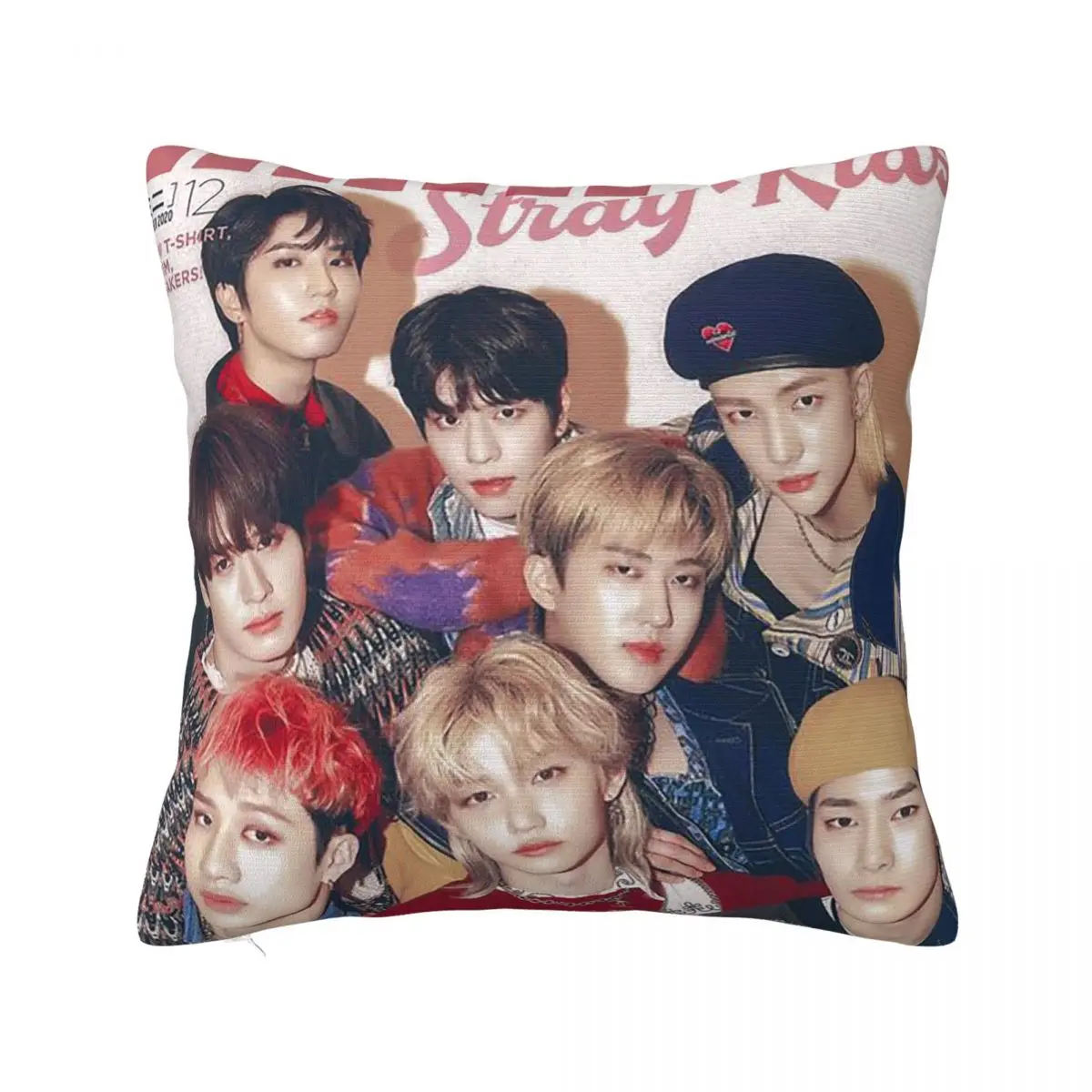 

Kpop Star Stray Kids Singer Idol Pillowcase Printing Polyester Cushion Cover Decor Pillow Case Cover Living Room Square 45X45cm