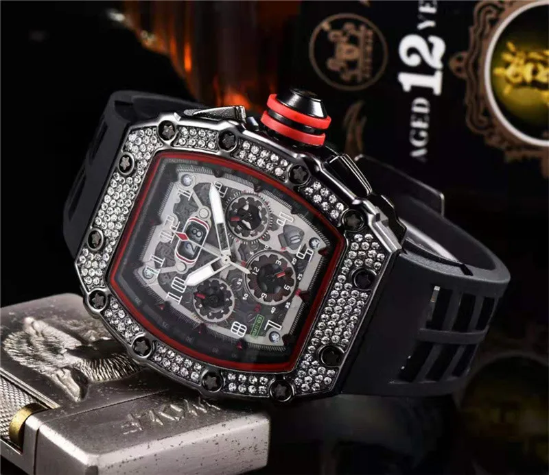2022 diamond RM Luxury Quartz Watches Mens Automatic Watch Men's Designer Wrist wacth Water Resistant Reloj Hombre