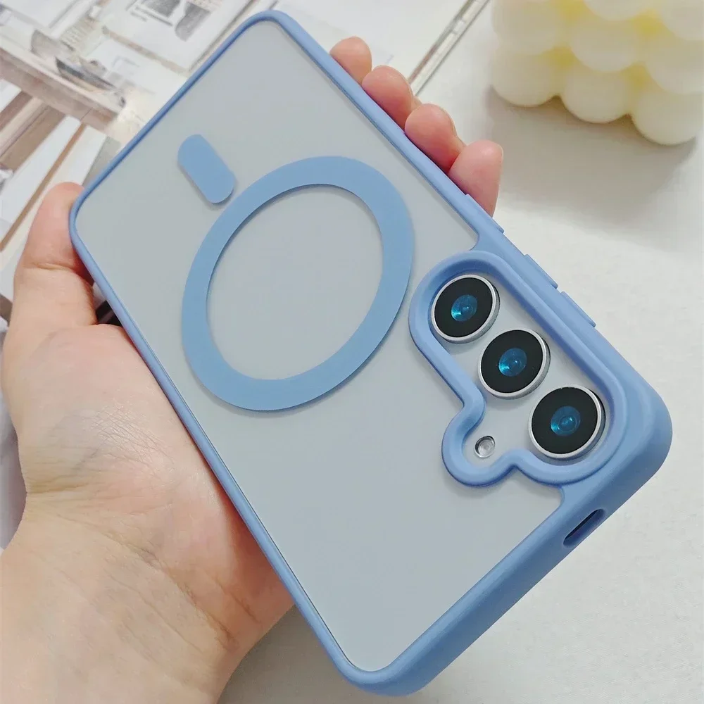 Luxury Magnetic Transparent Phone Case - Wireless Charging Acrylic Protective Cover