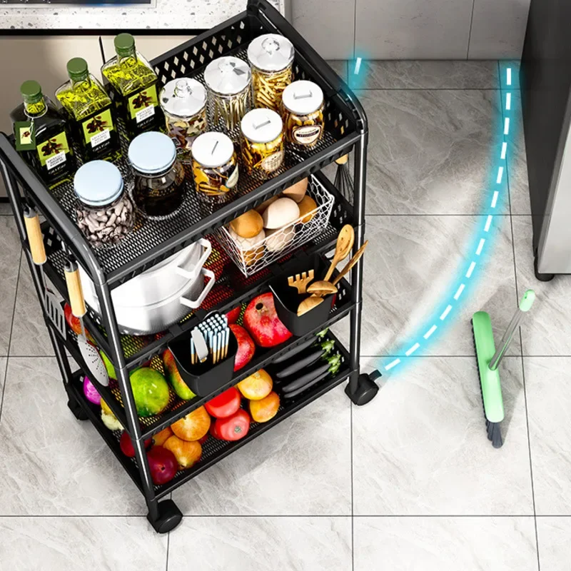 

Multilayer Storage Household Plastic Mobile Trolley Organizer Auxiliary Cart With Wheels Kitchen Furniture Shelf Toilet Bathroom