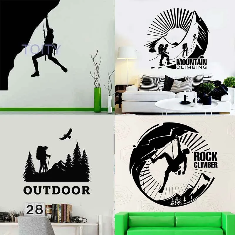 Rock Mountain Climbing Outdoor Sport Cool Creative Wall Art Sticker Mural Decal Vinyl Transfer