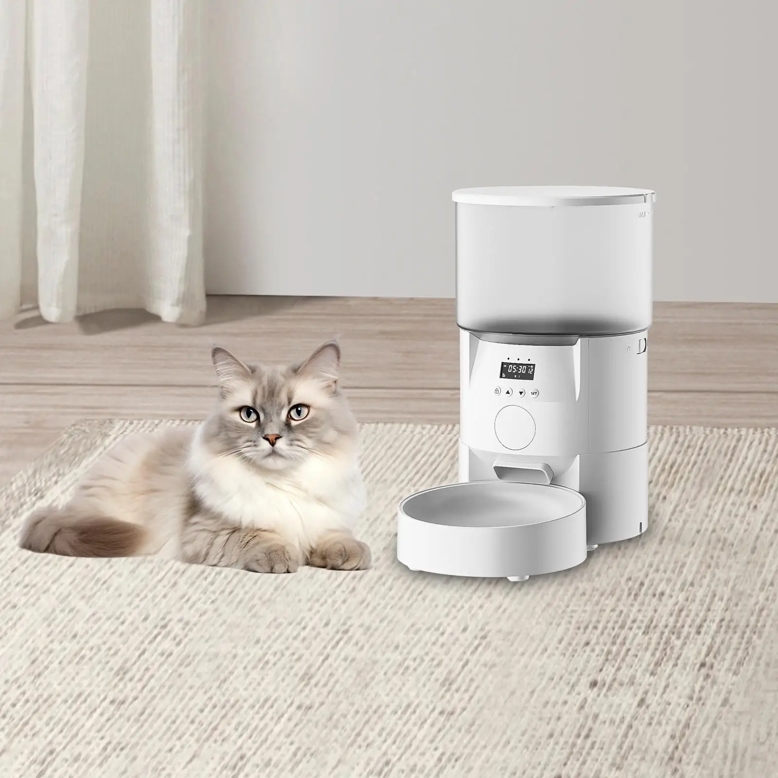 

Автоматическая кормушка для кошки 1-4 приема еды в день, 10S прибор для вызова пищи с кнопкой управления таймером, кормушка для кошек, для сухой еды, питомцев, собак, кошек, вилка стандарта США