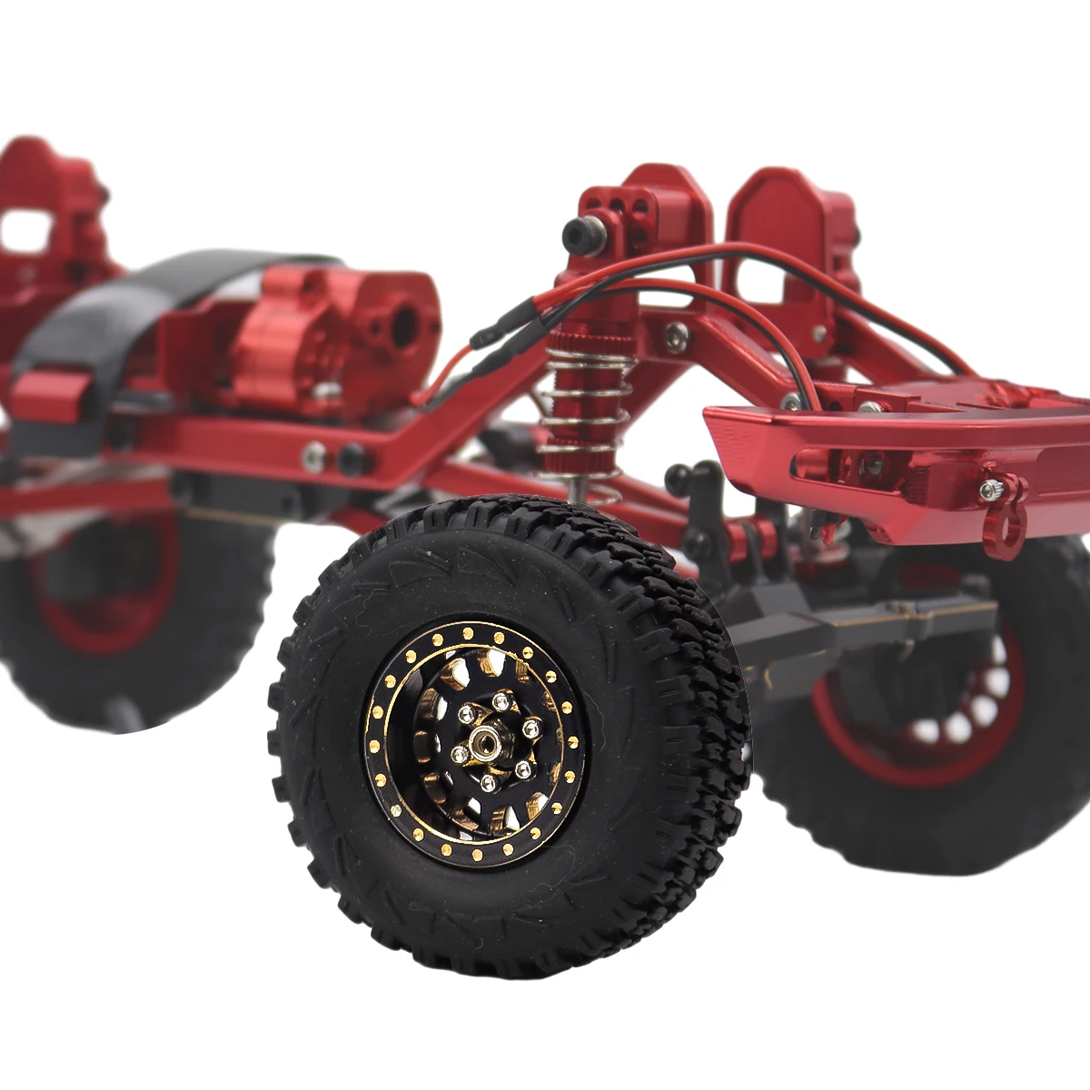 4PCS 황동 1.0 인치 플러스 비드 록 휠 허브 림 RC 크롤러 자동차 축 1/24 SCX24 FCX24 1/18 TRX4M 업그레이드 부품