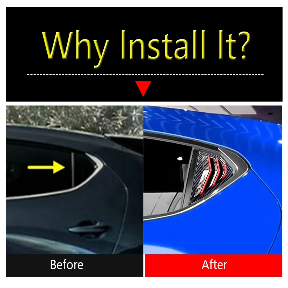 Car Rear Window Louvers Shutters Spoiler Blinds Air Vent Panel